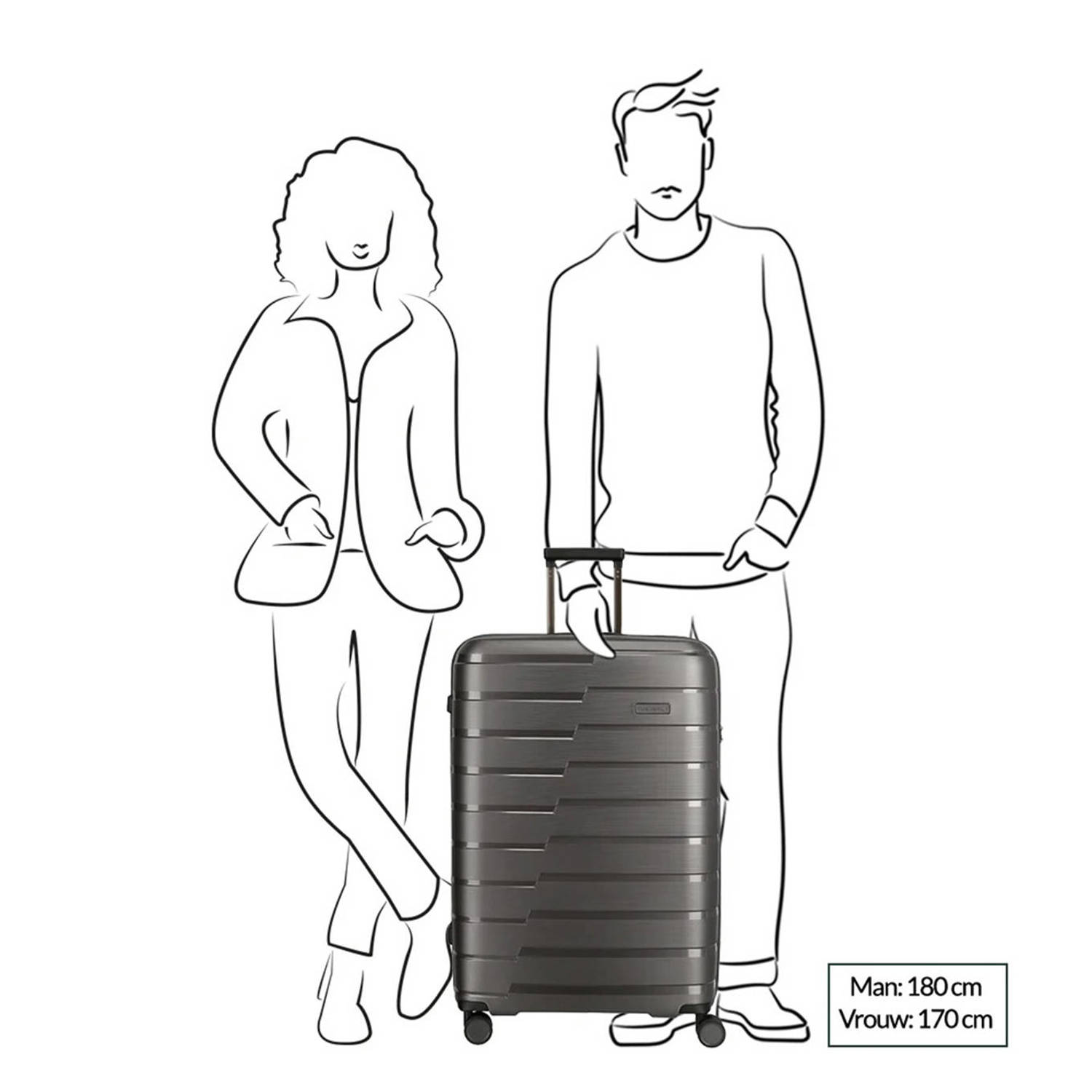 Travelite trolley Air Base 77 cm. roze