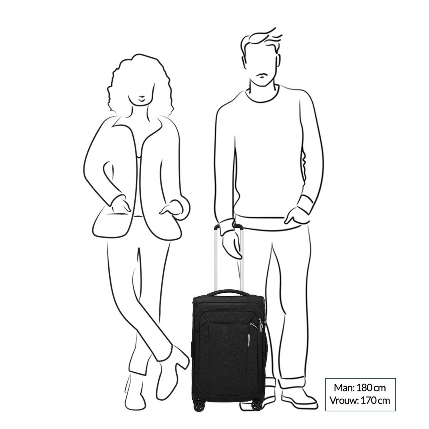Samsonite trolley Respark 55 cm. Expandable zwart