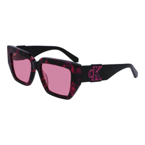 CALVIN KLEIN JEANS zonnebril CKJ23608S met tortoise print zwart/roze