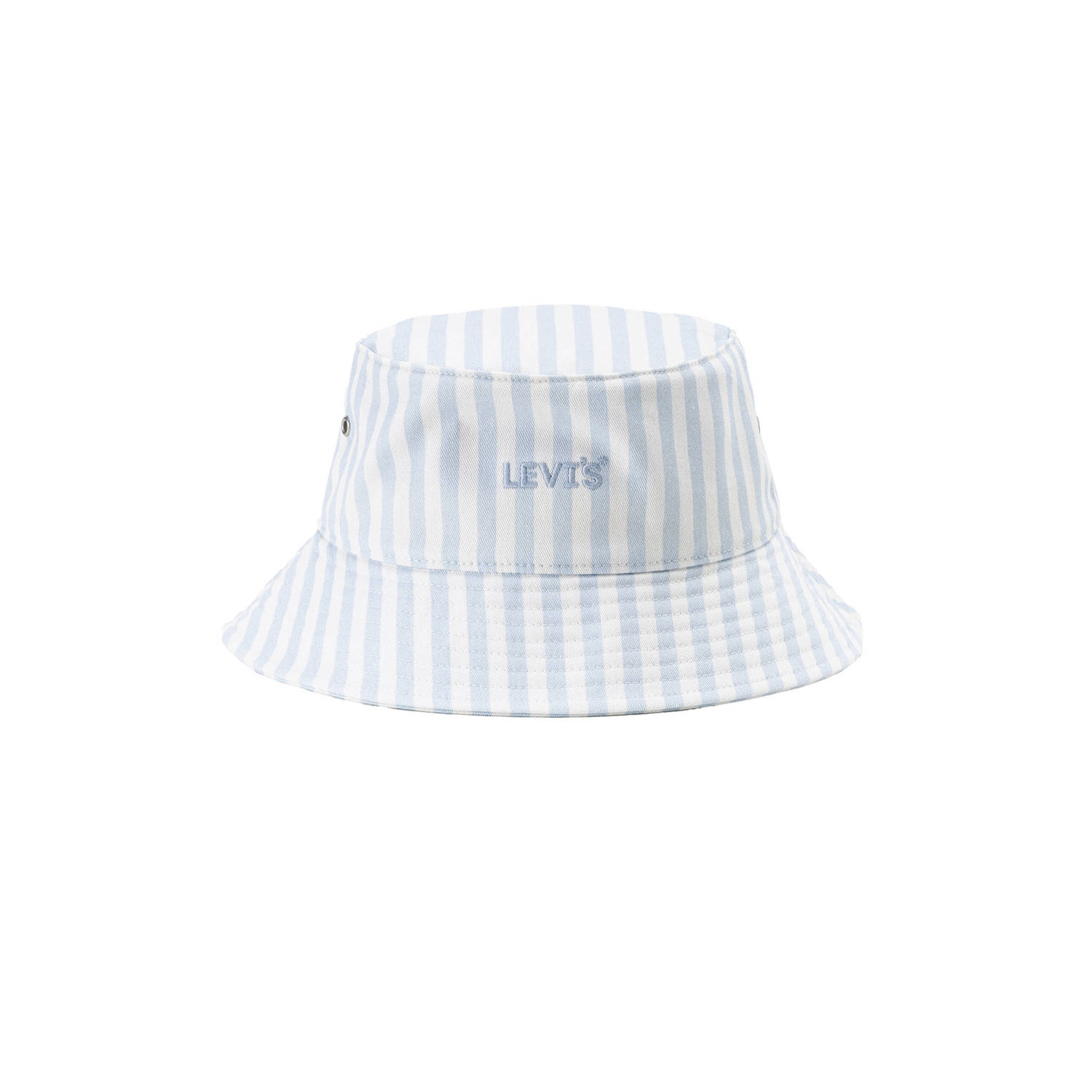 Levi's gestreepte bucket hat lichtblauw