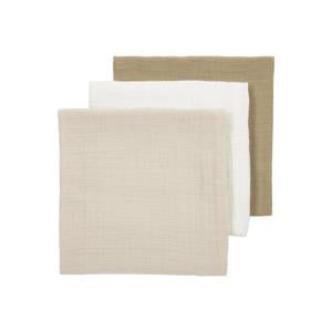 pre-washed hydrofiele doeken - offwhite/soft sand/taupe (set van 3)