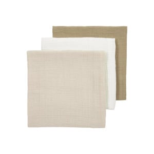 pre-washed hydrofiele doeken - offwhite/soft sand/taupe (set van 3)