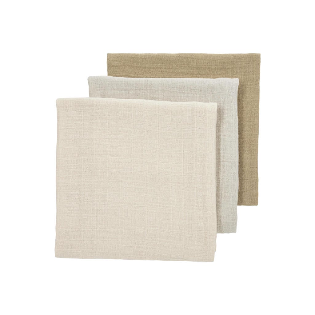 Meyco pre-washed hydrofiele doek - soft sand/greige/taupe (set van 3)