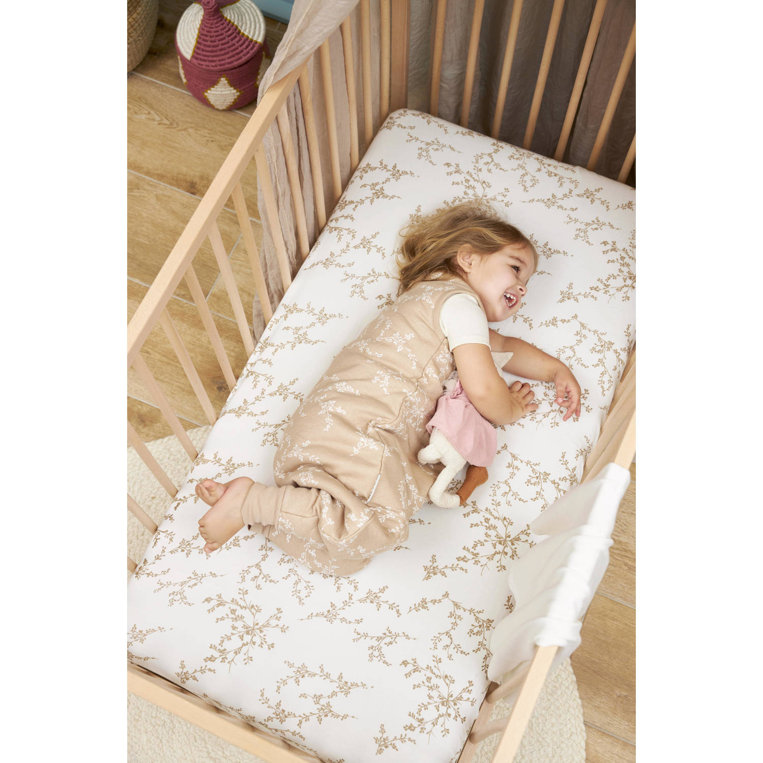 Meyco baby winter slaapoverall jumper Branches sand