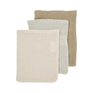 pre-washed hydrofiel washandje - soft sand/greige/taupe (set van 3)
