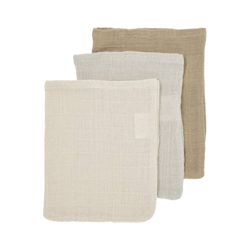 Meyco pre-washed hydrofiel washandje - set van 3 soft sand/greige/taupe afbeelding