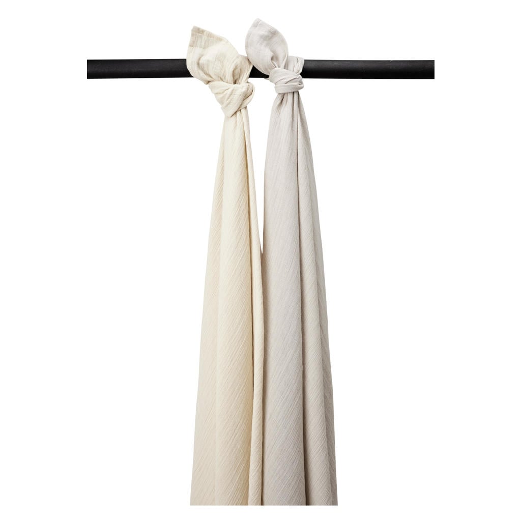 Meyco pre-washed hydrofiel swaddle - soft sand/greige (set van 2)