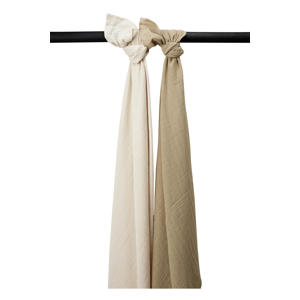 pre-washed hydrofiel swaddle - soft sand/taupe (set van 2)