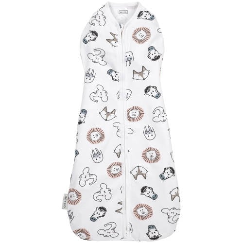Meyco cocoon inbakerslaapzak Animal wit/zand/zwart 70cm afbeelding