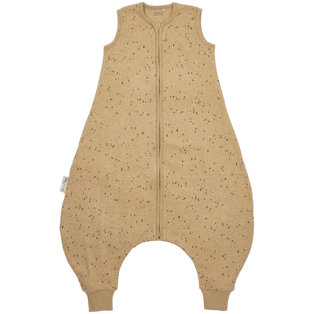 Meyco baby zomer slaapoverall jumper Rib Mini Spot toffee melange