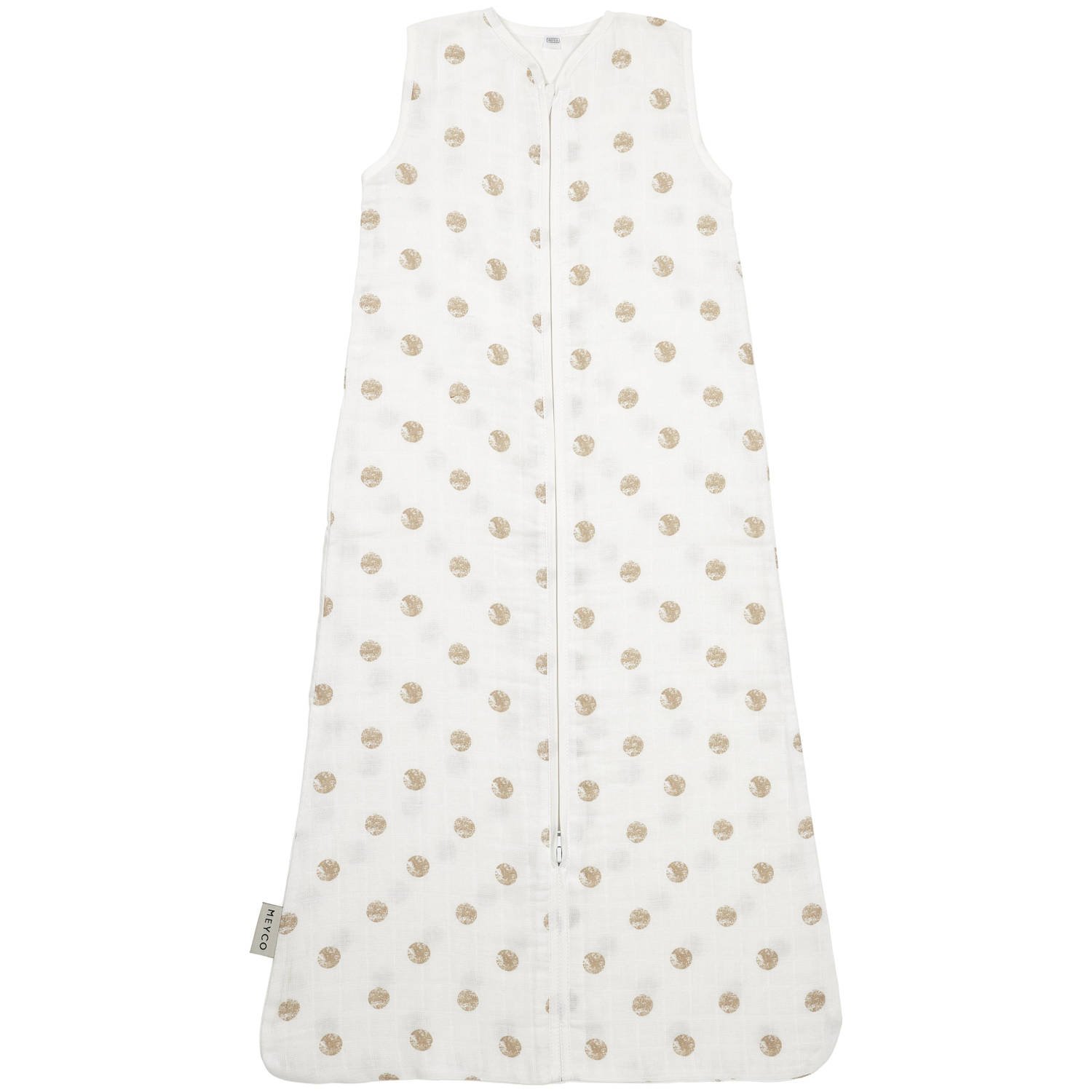 Meyco hydrofiele baby zomerslaapzak Dots sand Babyslaapzak Beige Stip 110