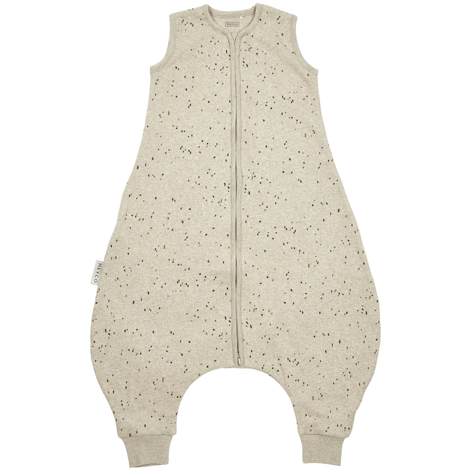 Meyco baby zomer slaapoverall jumper Rib Mini Spot sand melange