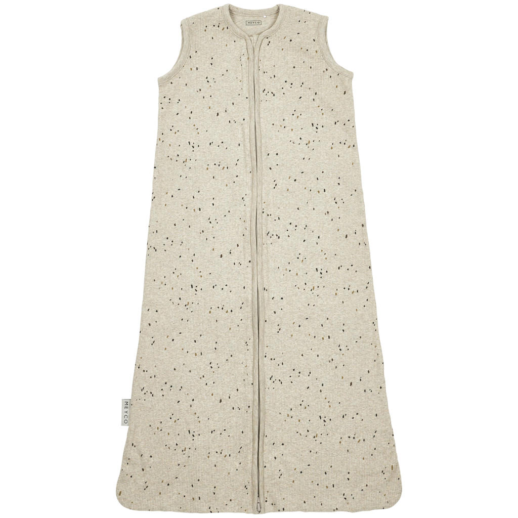 Meyco baby slaapzak Rib Mini Spot sand melange