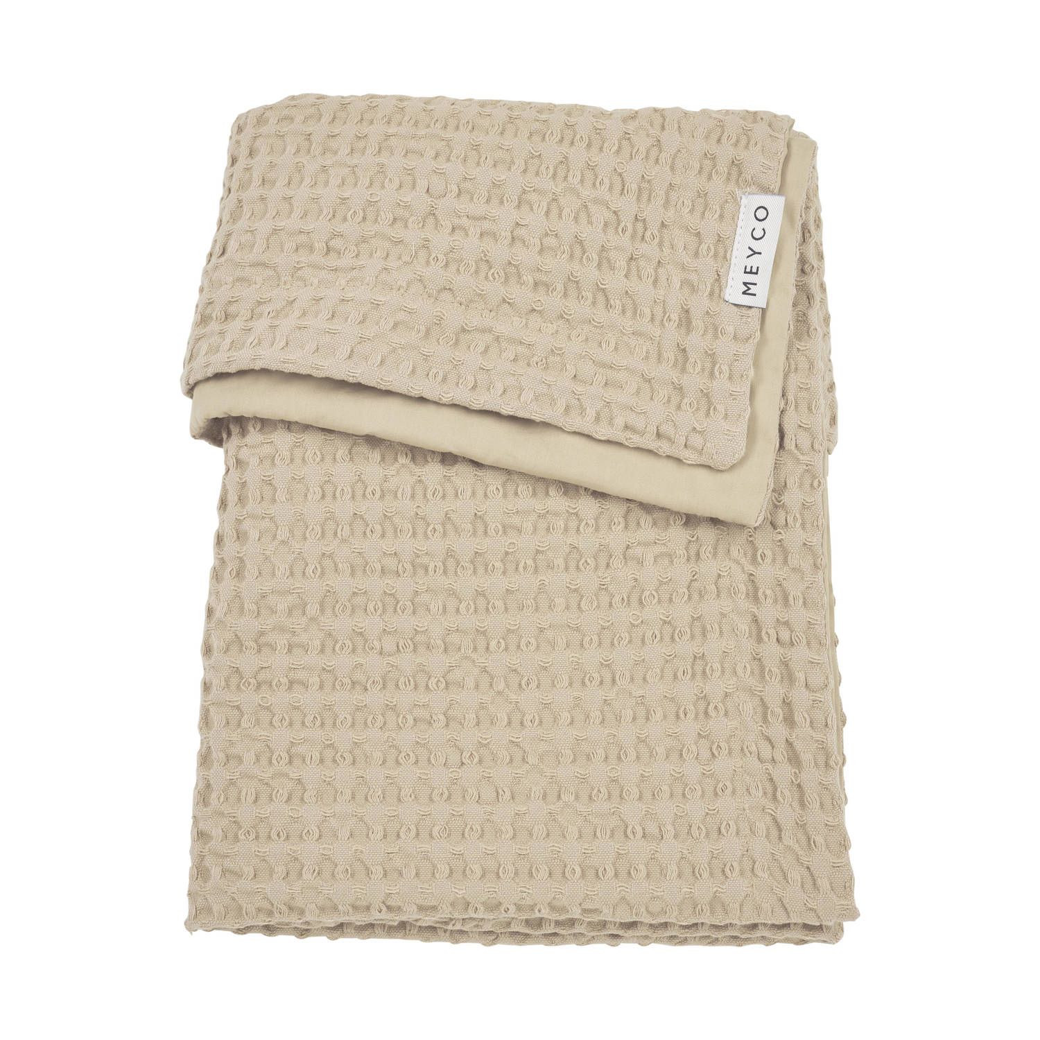 Meyco wiegdeken Waffle Cotton sand Babydeken Beige Effen