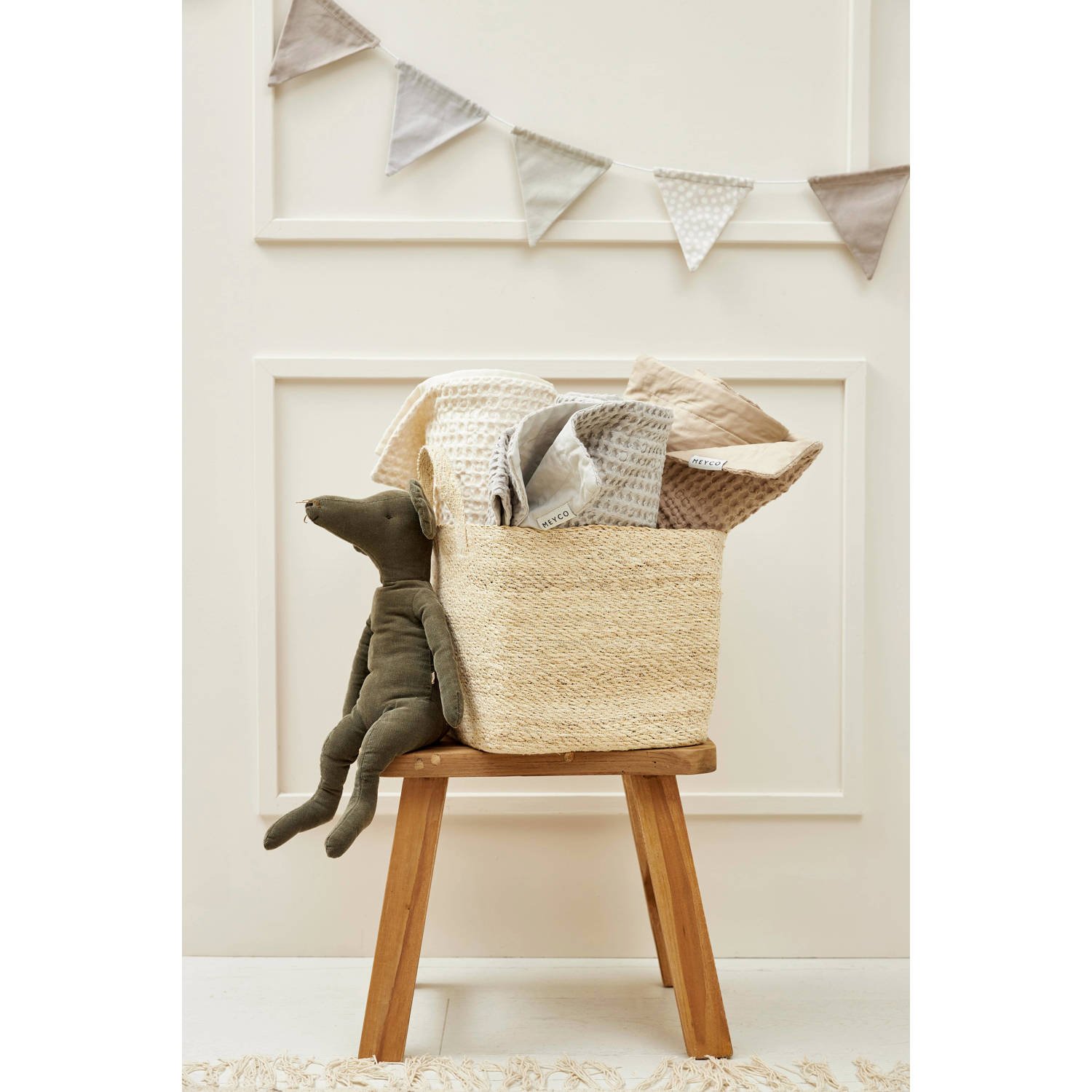 Meyco ledikantdeken Waffle Cotton sand
