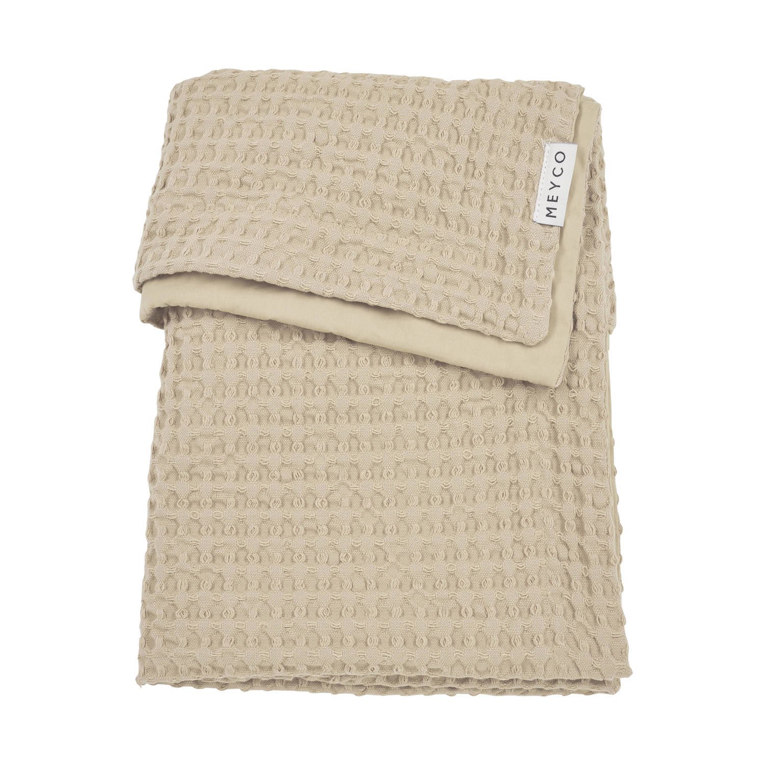 Meyco ledikantdeken Waffle Cotton sand Babydeken Beige Effen