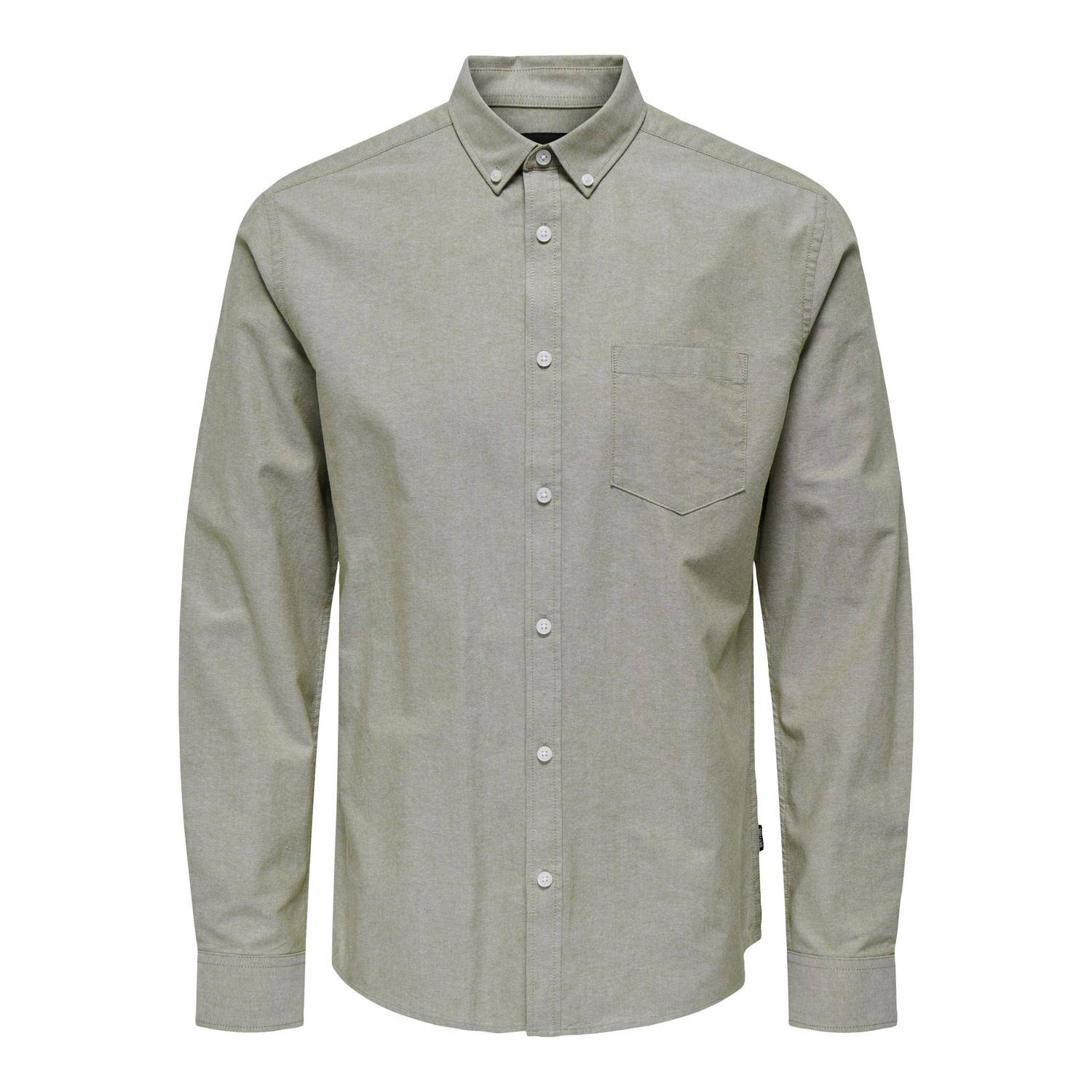 ONLY & SONS slim fit overhemd ONSALVARO olive drab