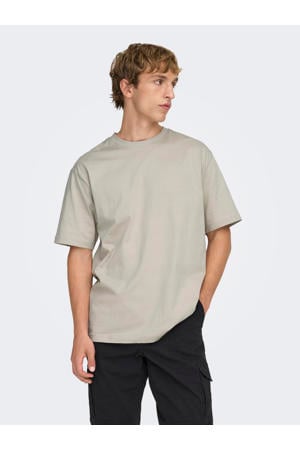 relaxed T-shirt lichtgrijs