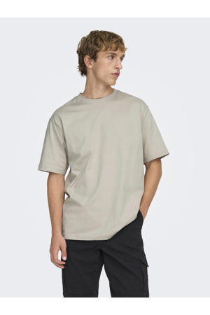 relaxed T-shirt lichtgrijs