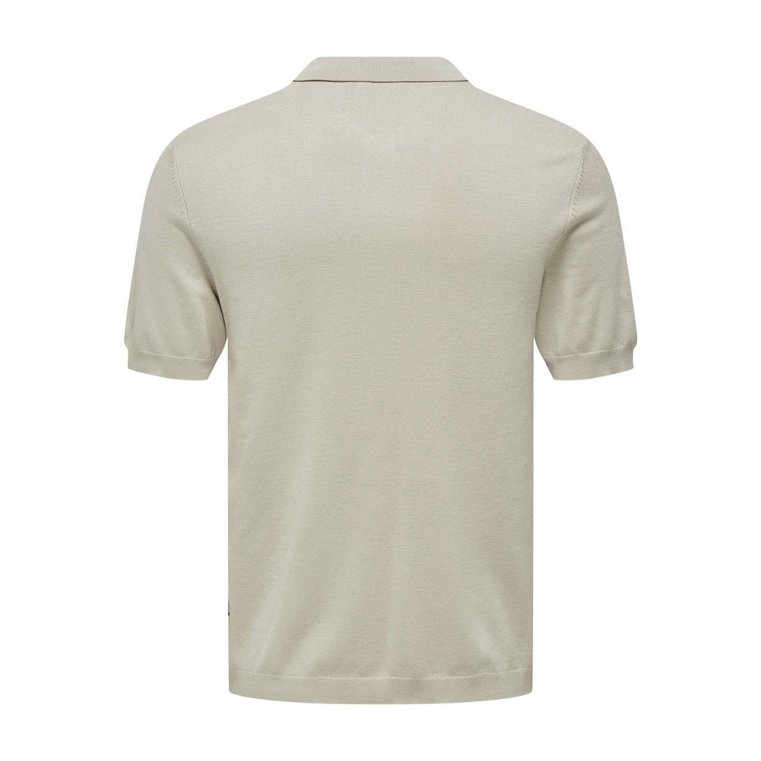 ONLY & SONS gebreide regular fit polo ONSWYLER LIFE lichtgrijs