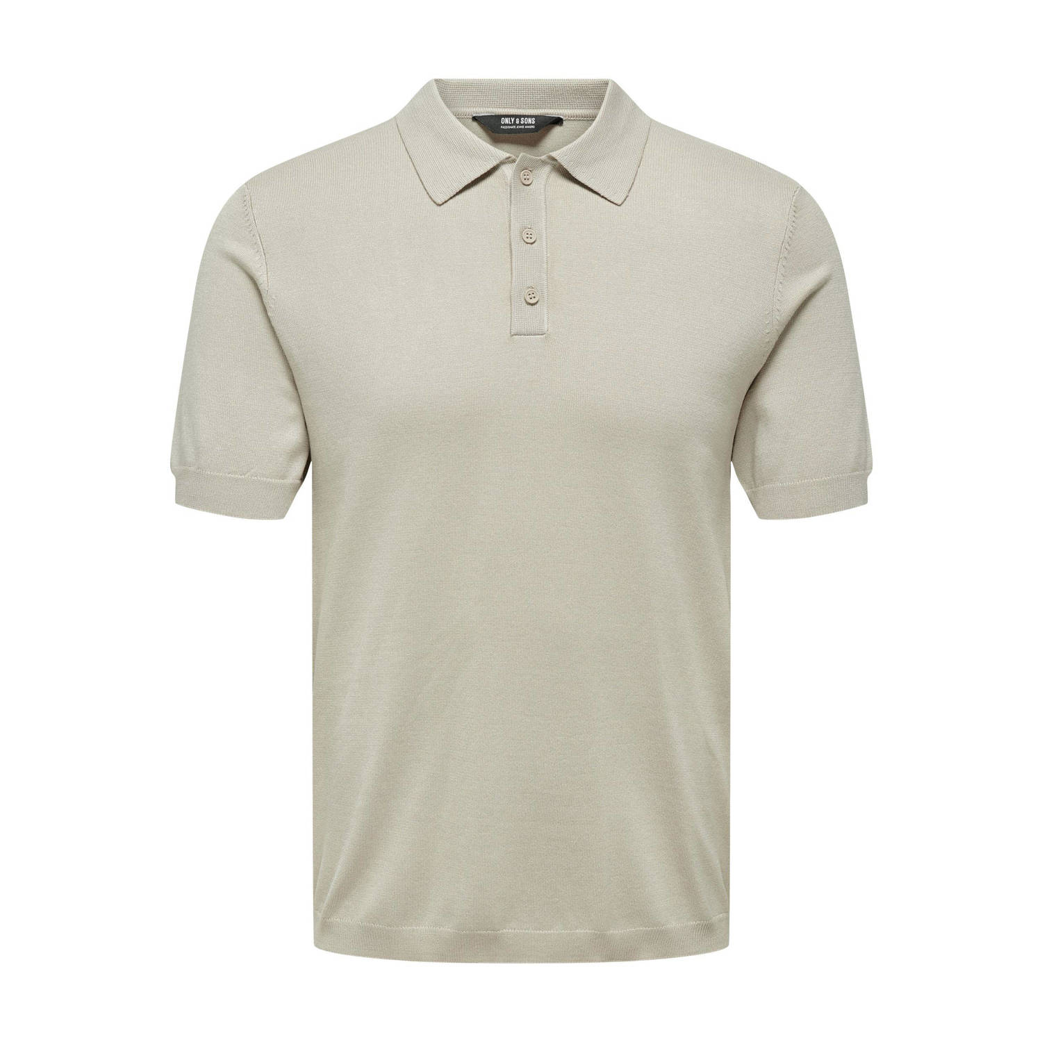 ONLY & SONS gebreide regular fit polo ONSWYLER LIFE lichtgrijs