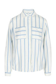 thumbnail: LOLALIZA gestreepte blouse lichtblauw/wit