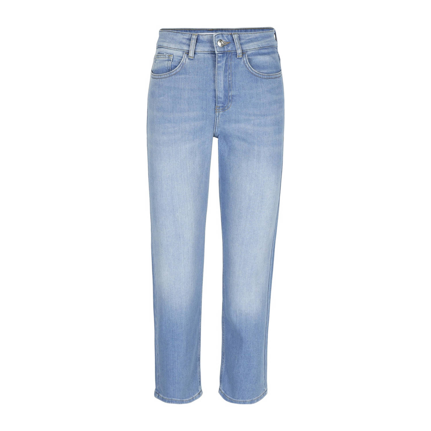 LOLALIZA high waist straight jeans light blue denim