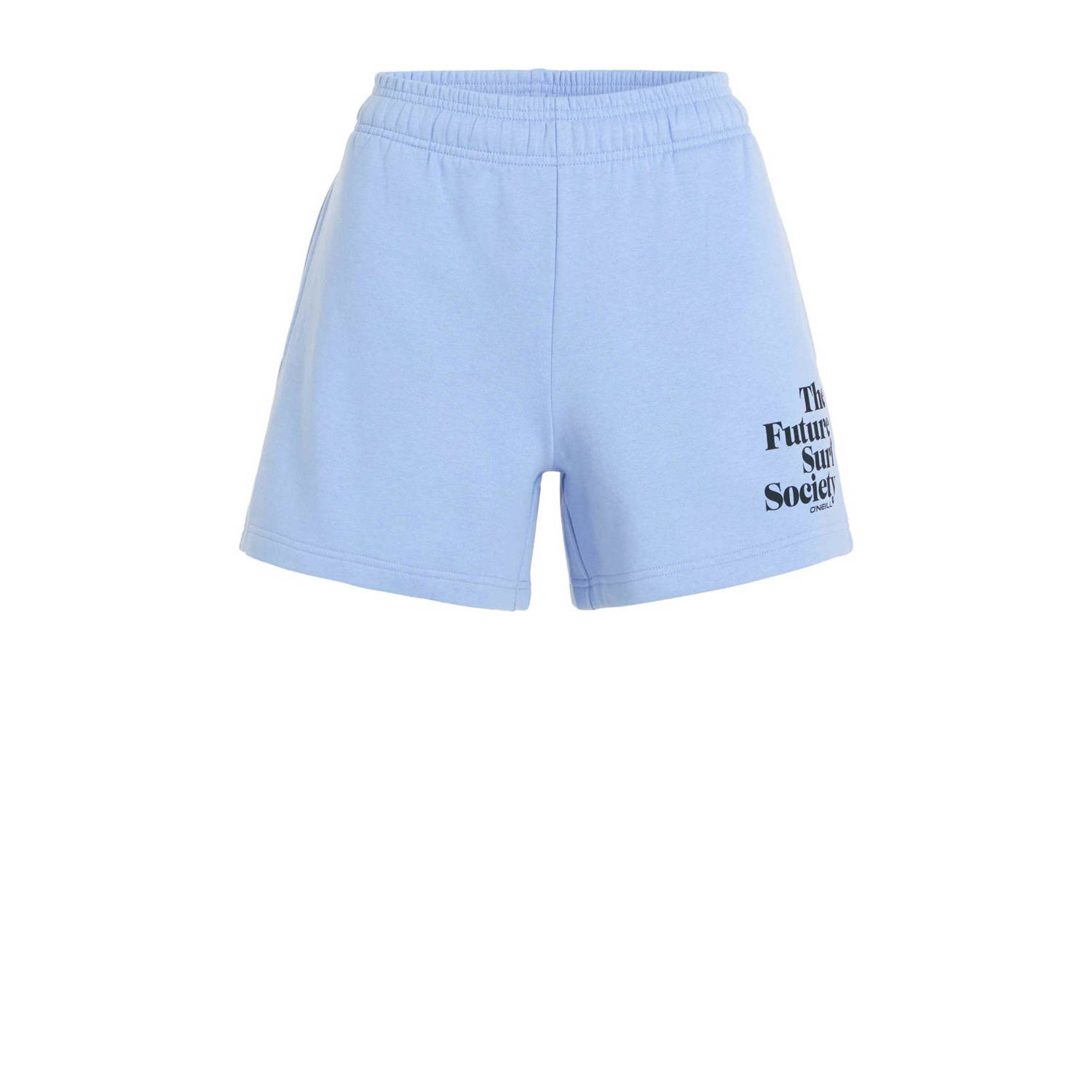 O'Neill high waist relaxed sweatshort met tekst lichtblauw
