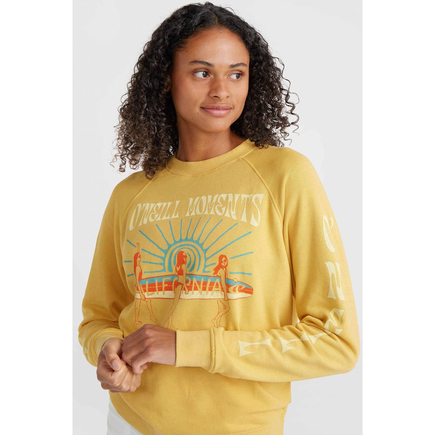 O'Neill sweater met printopdruk geel
