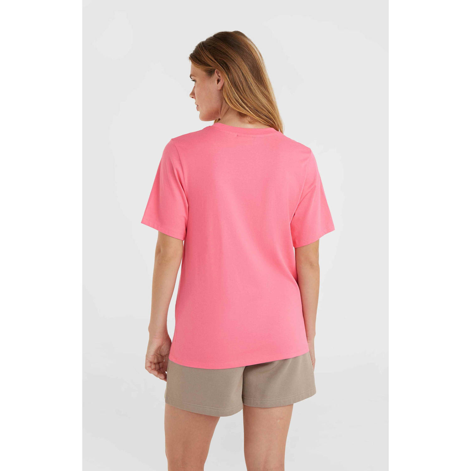 O'Neill T-shirt met tekst roze