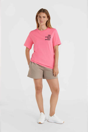 T-shirt met tekst roze
