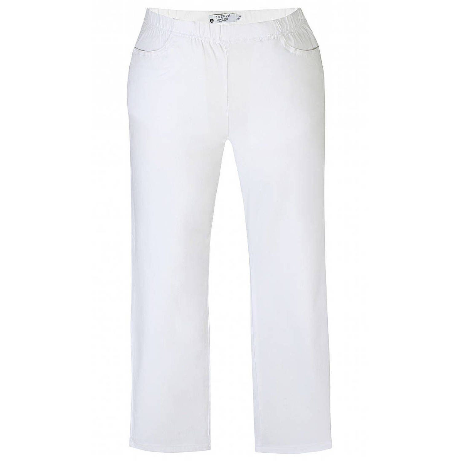 Zhenzi straight fit broek Jazzy wit