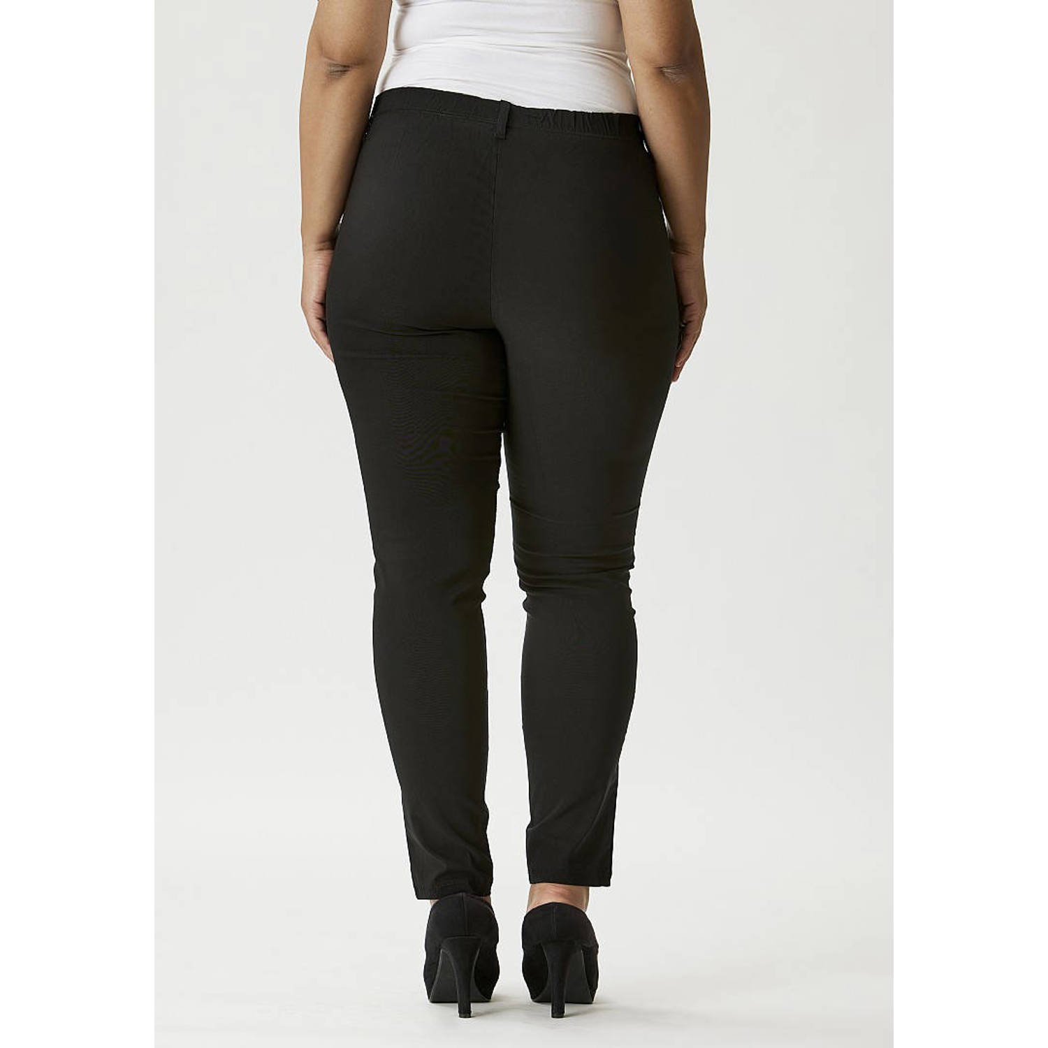 Zhenzi skinny fit broek Twist zwart