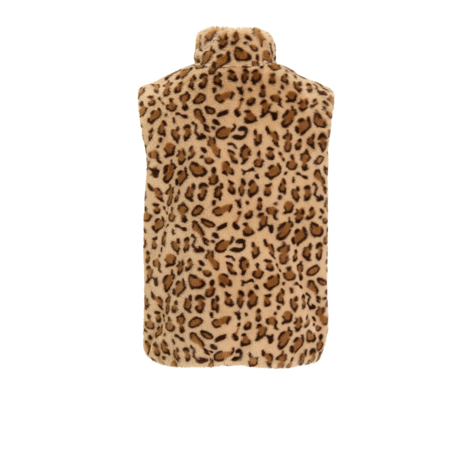 anytime reversible meisjes gilet panterprint zwart