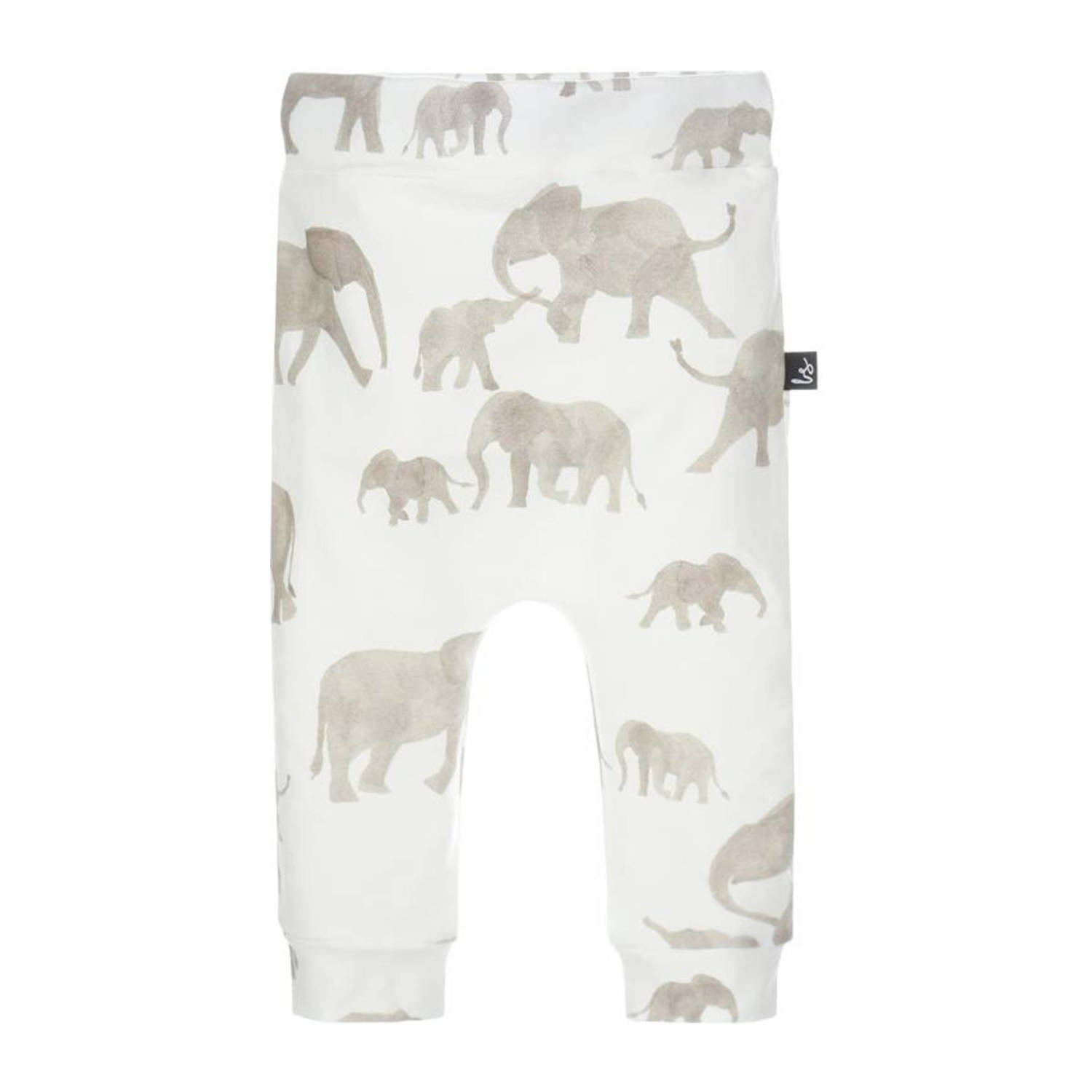 Babystyling baby regular fit broek met all over print wit beige