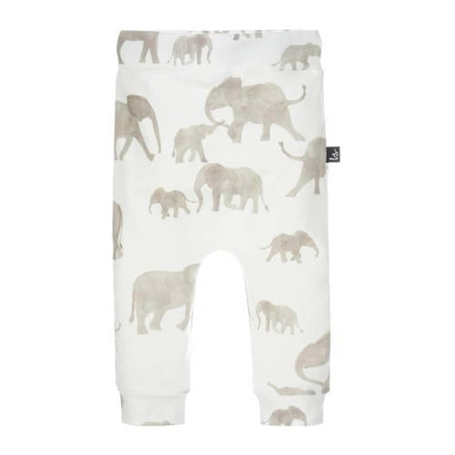 Babystyling baby regular fit broek met all over print wit/beige afbeelding