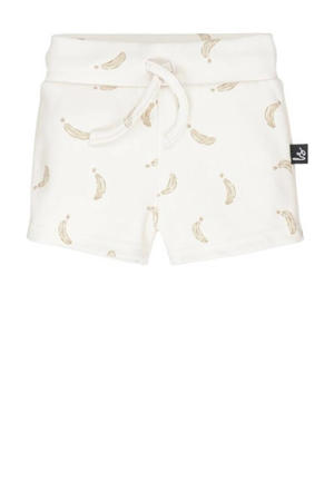baby sweatshort met all over print ecru/lichtbruin