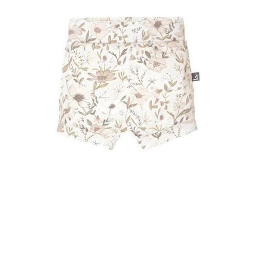 Babystyling baby gebloemde casual short offwhite/lichtroze afbeelding
