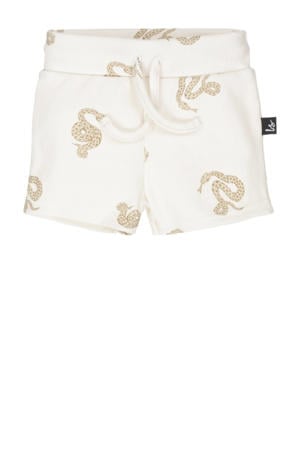 baby sweatshort met all over print ecru/lichtbruin