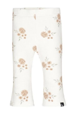 gebloemde flared broek wit