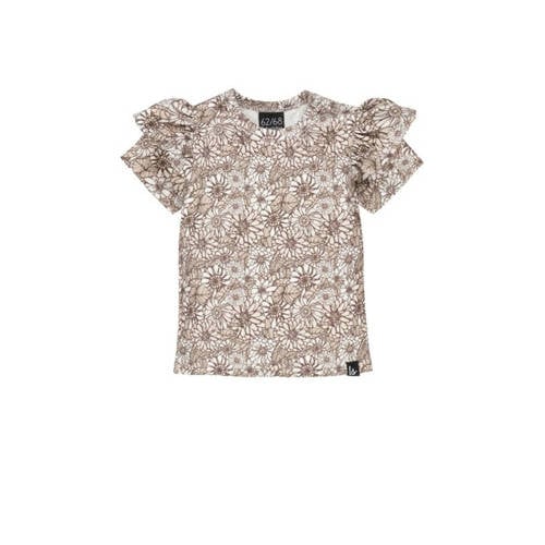 Babystyling baby gebloemd T-shirt beige afbeelding