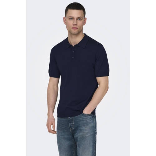 ONLY & SONS regular fit polo ONSWYLER donkerblauw afbeelding