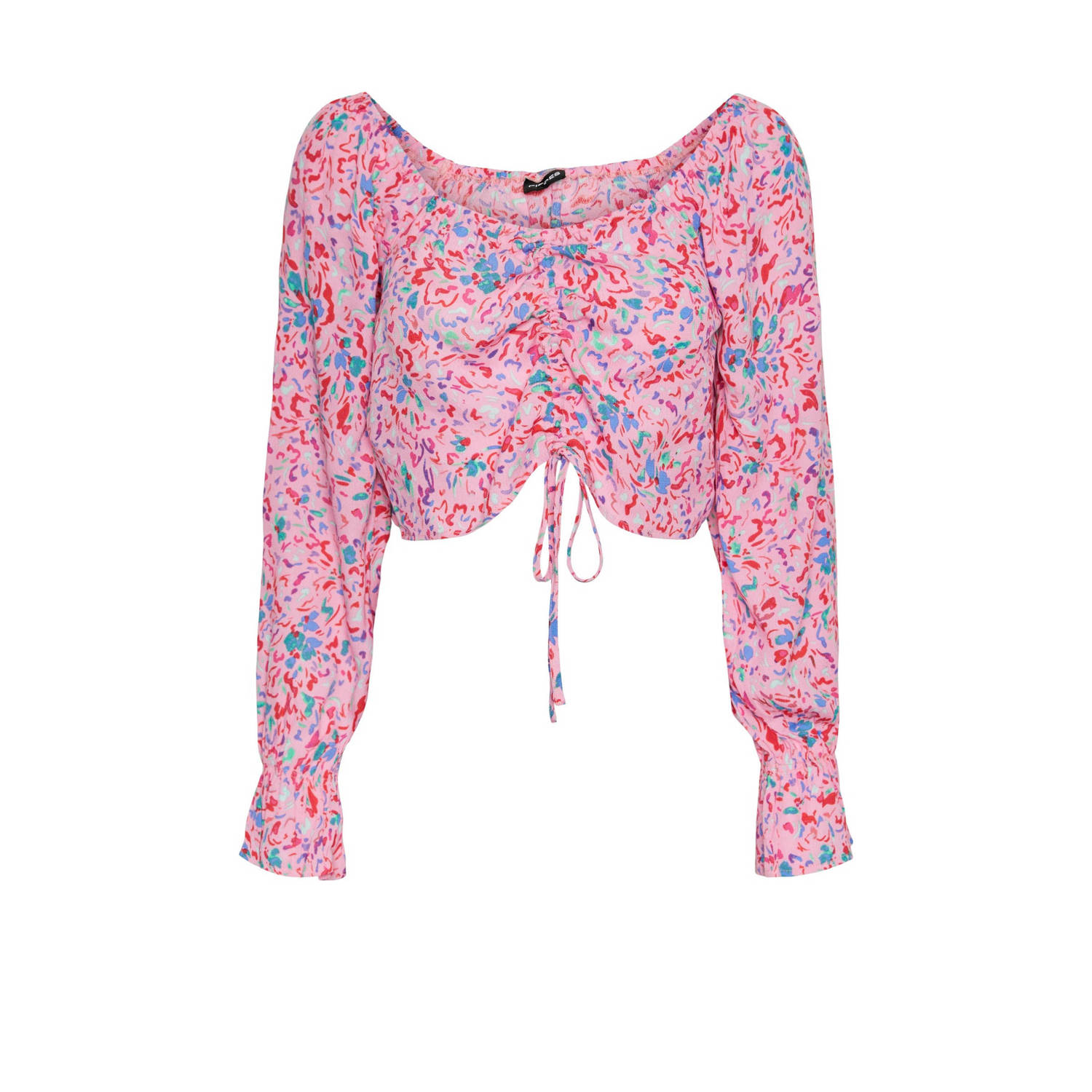 PIECES gebloemde crop top PCARINE roze