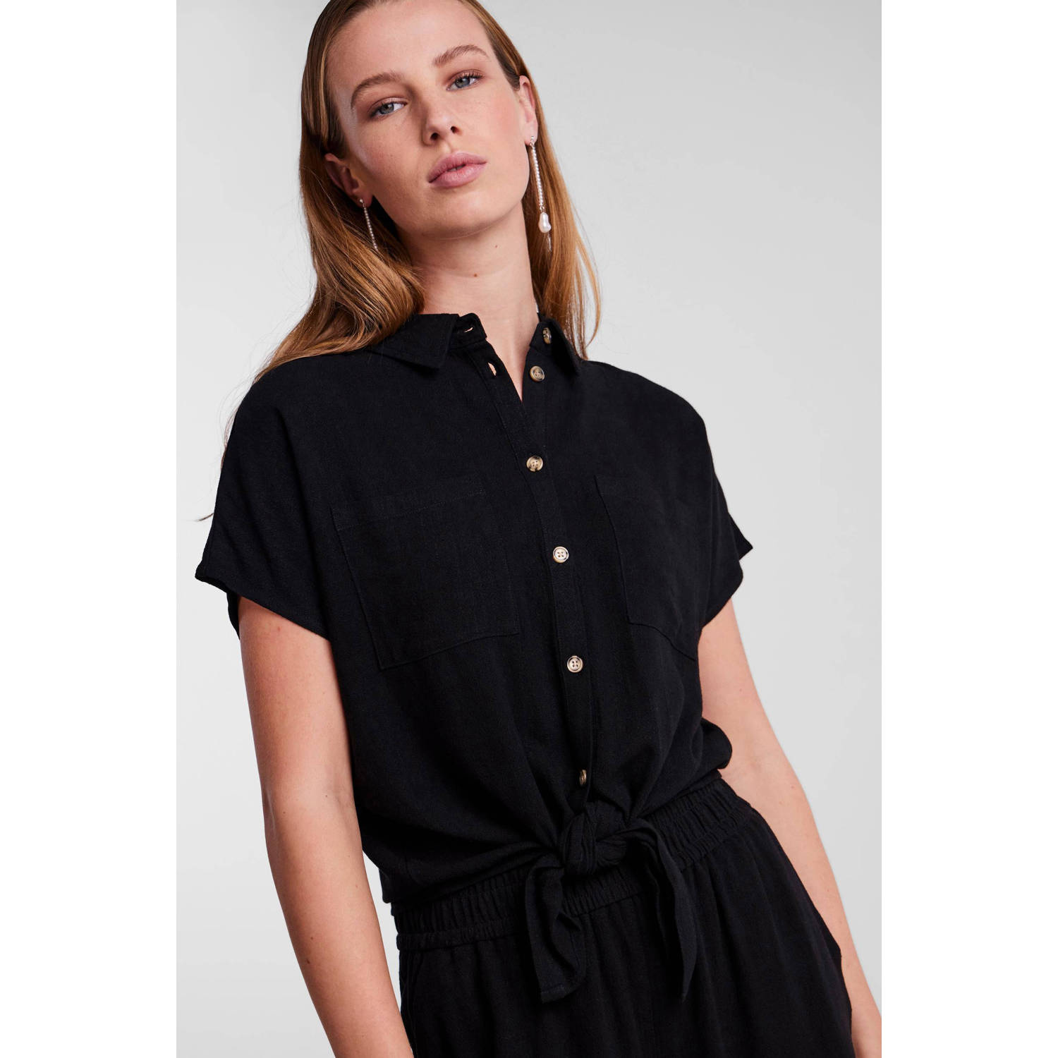 PIECES blouse PCVINSTY zwart