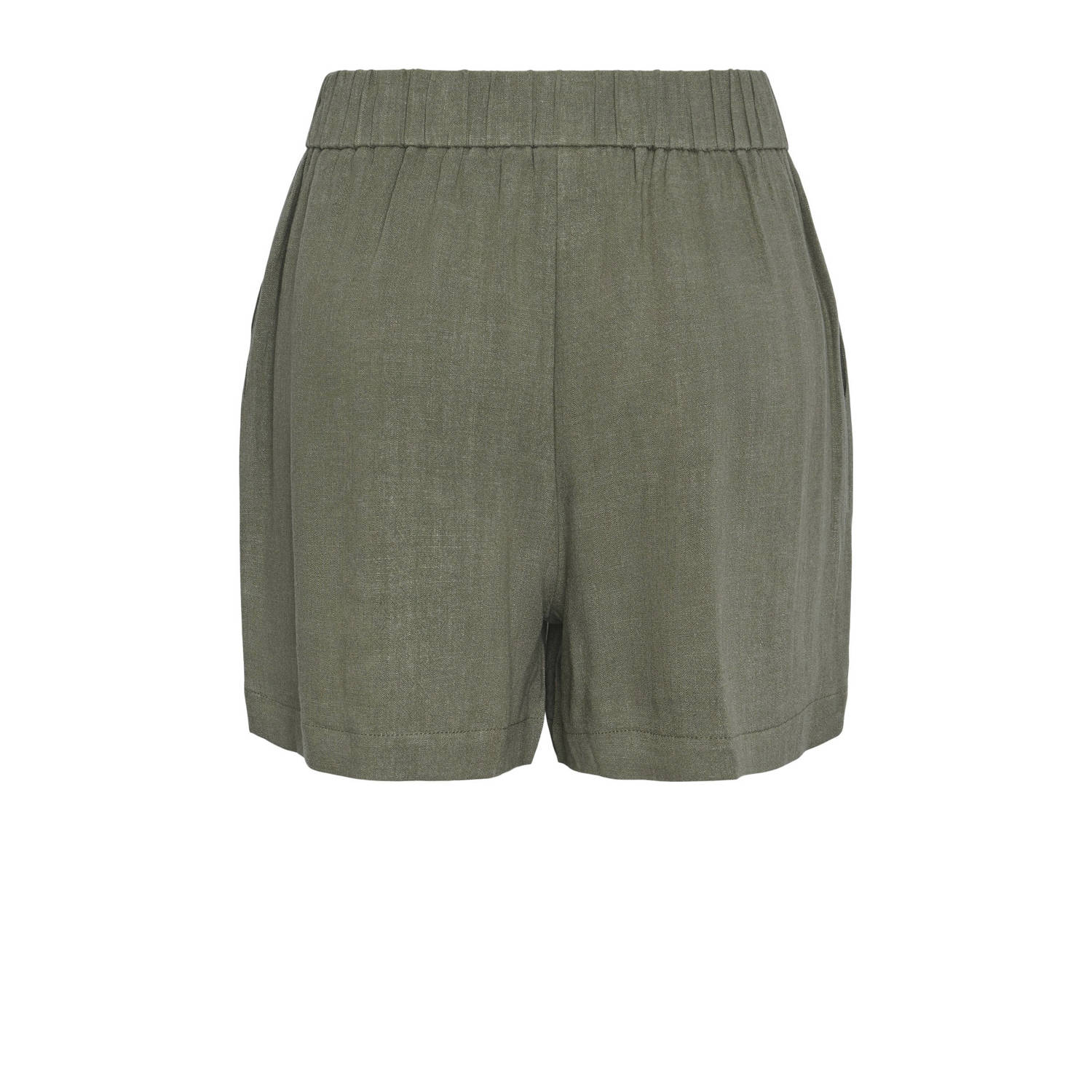 PIECES high waist straight fit short groen