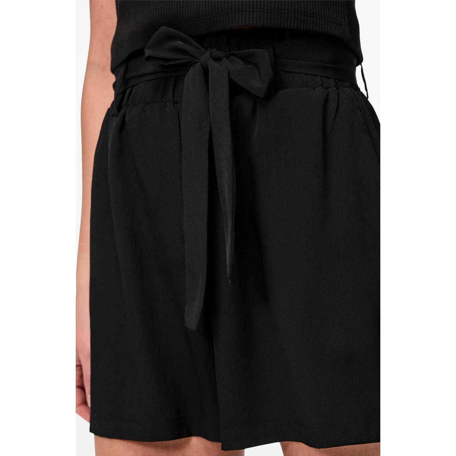 PIECES high waist regular fit short zwart