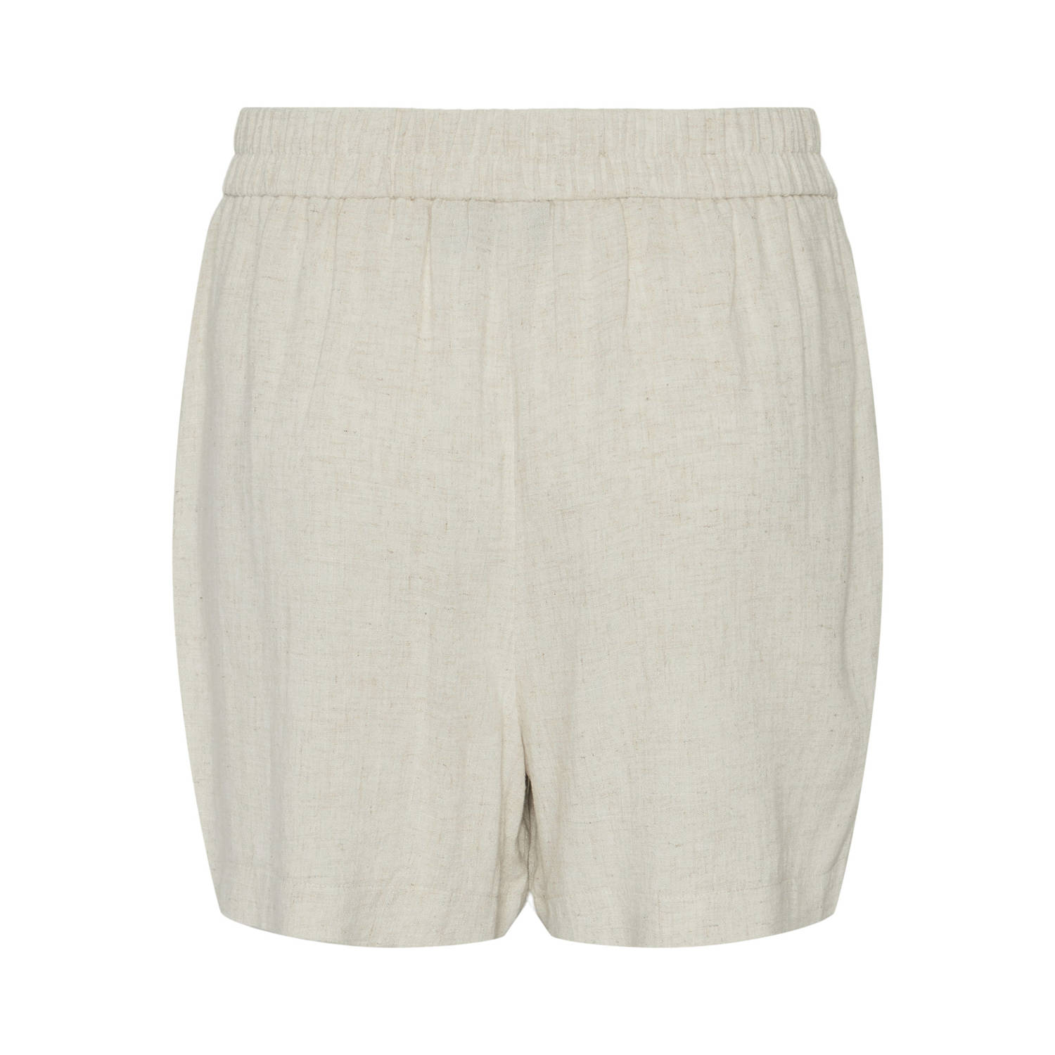 PIECES high waist straight fit short zand