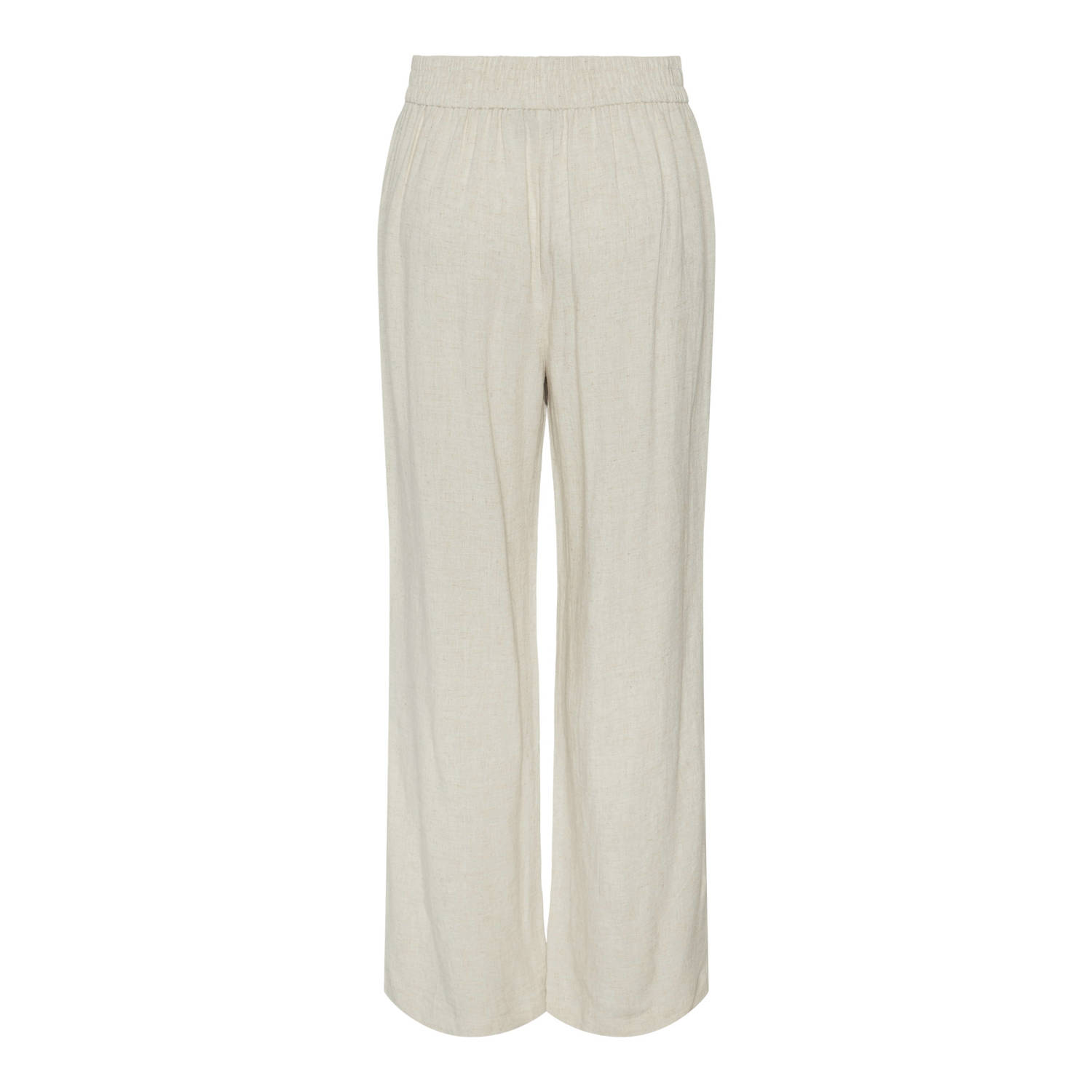 PIECES high waist straight fit pantalon zand