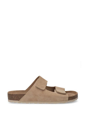 suède slippers beige
