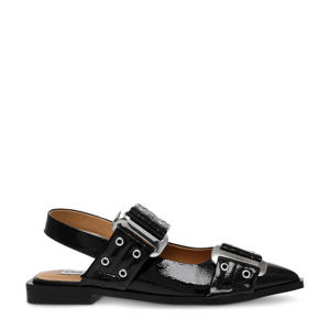   slingback loafers zwart